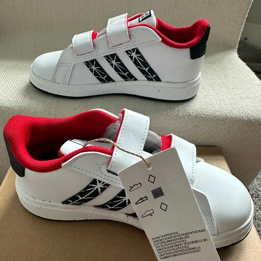 Brand new wl tags Adidas Kids Grand Court Spider-Man Sneakers size 10 - Picture 3 of 8